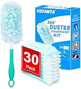 Duster Refills for Swiffer Dusters, Heavy Duty 360 Duster + 1 Handle, Multi Surface Ceiling Fan D...