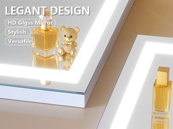 Text reads 'LEGAINT DESIGN' and 'Stylish Variation'. White modern picture frames or light boxes displayed against white surface with golden accent lighting.