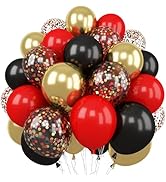 Red and Black Balloon, 60 Packs 12 Inch Red Black and Gold Balloon, Black Red Balloons for Casino...