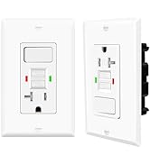 GFCI Outlet with Light Switch, 20 Amp Self-Test GFI Electrical Switch Outlet Combo with Tamper-Re...