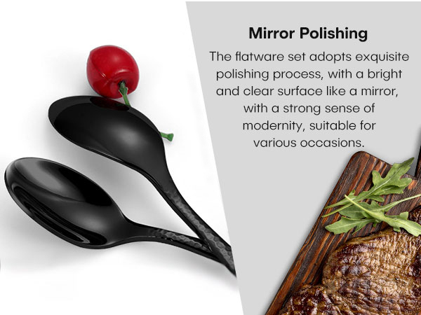 black silverware set