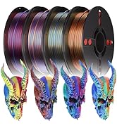 PLA Filament Bundle, 1.75mm Silk PLA Filament Tricolor Gradient PLA, 3D Printer Filament Dimensio...