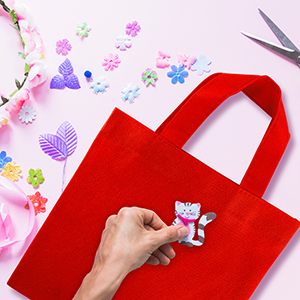 Party Gift Tote Bags, Polyester Non-Woven Blank Canvas Bags, Rainbow Colors Handles Birthday Favors