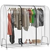 Zilink Clear Garment Rack Cover 6Ft Transparent Clothes Rack Cover Waterproof Clothing Rack Cover...