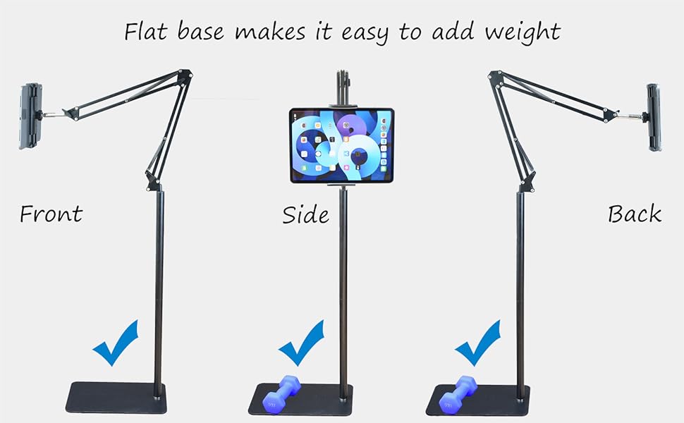 The flat base makes it easy to add weight