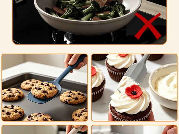 Silicone spatula for baking, lifting cookies, frosting cupcakes, mashing potatoes