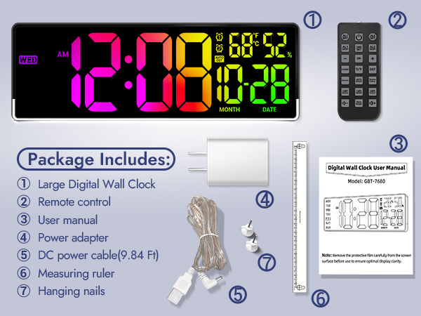 Large Digital Wall Clock