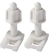 2Pcs Plastic Toilet Seat Screws, Nuts and Washers,Hinge Bolt Replacement Kit for Securely Mountin...