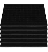 DEARMAMY Black Foam Jewelry Inserts 6 Pcs Black Velvets Ring Earring Display Tray Sponge Pad Jewe...