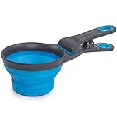Dexas Pets Collapsible KlipScoop Collapsible Dry Dog Food Scoop and Dog Food Bag Clip, 1 Cup Capa...