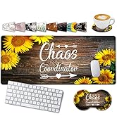 Large Gaming Mouse Pad, 31.5x11.8 in Extended Computer Mouse Mat with Non-Slip PU Base, Ergonomic...