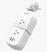 Power Strip with USB Ports, Unidapt Extension Cord Multiple Outlets, 4 ft Wrapped Around 3USB A 1