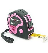 Pink Power 16ft Pink Tape Measure - Measuring Tape for Women's Tool Kit with Retractable Blade an...