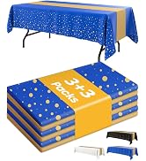 Niuara New Year Table Cloth for Rectangle Table and Table Runner Set - 3+3 Pack, Plastic Table Cl...