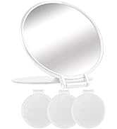 Compact Mirror Bulk Round Makeup Mirror for Purse, Set of 3, 2.6" L x 2.37" W (White)