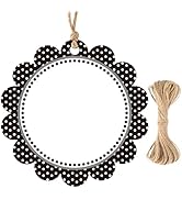 G2PLUS Gift Tags with String-50PCS Round Scalloped Paper Tags 2.5inches Large Blank Hanging Label...