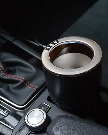 black silver cup in car