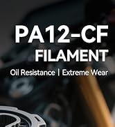 SUNLU 500G PA12-CF 3D Filament 1.75mm, Carbon Fiber Nylon Filament, Excellent Wear &amp; Oil Resistan...