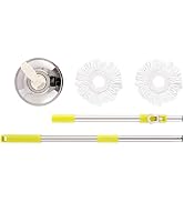 ARSUK Easy 360° Magic Rotating Spinning Spin Mop Handle With 2 Microfibre Head - Lemon