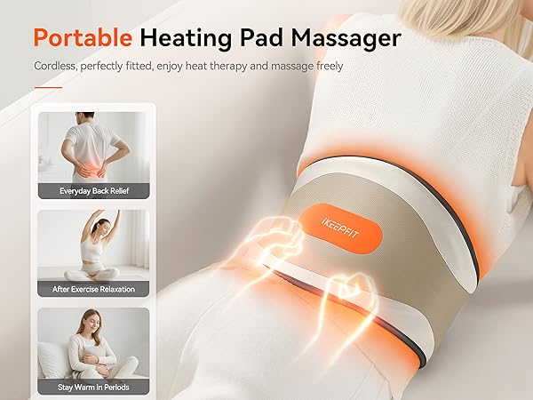 Cordless Heating Pad for Back Pain Relief