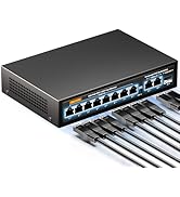 BLIYEE 10 Port Gigabit PoE+ Switch (8 PoE+ Ports and 2 Ethernet Uplink and Extend Function with 1...