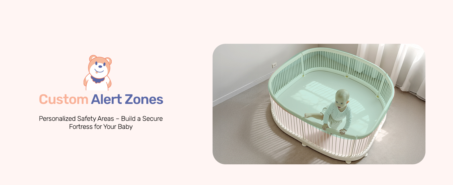 Text reads 'Custom Alert Zones'. Screen showing a light blue circular pet water bowl with transparent rim.