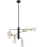 Nuvo 60/7344 Ryder 6 Light Chandelier Fixture,Black
