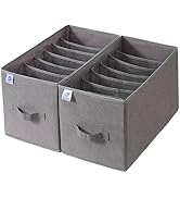 Qozary 2 Pack Wardrobe Clothes Organizer for Pants, Extra Large 7 Grids Clothes Storage Organizer...