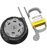 XBA 10FT Retractable Extension Cord Reel Surge Protector Power Strip with PD 20W USB C,5 AC Outle...