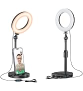 Desk Ring Light with Telescopic Stand, Travel Desktop Hola Light for Phone Selfie Laptop Zoom Vid...