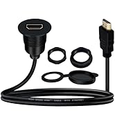 YINGAYOU HDMI Panel Mount Extension Cable 18Gbps HDMI 2.0 Male to Female Cable 4K@60Hz HDMI Car M...