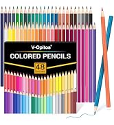 V-Opitos 48 Pack Colored Pencils Set, Pre-sharpened Coloring Pencils for Kids Beginners, Colored ...