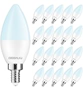 DEGNJU 20 Pack Chandelier Light Bulbs 60 Watt Equivalent, Candelabra LED Light Bulbs, E12 LED Bul...