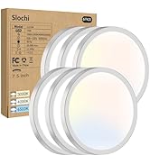 slochi 6Pack Flush Mount Ceiling Light, 7.5inch Super Slim 3000K-4000K-6500K Led Ceilings Light, ...