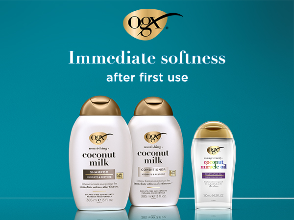 coconut milk shampoo and conditioner, ogx coconut oil