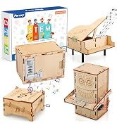 Poraxy 4 Set STEM Kits for Kids Ages 8-10 10-12, Toys for Ages 8-13, Music Box, Robot 3D Puzzle E...