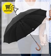 ZOMAKE 54 Inch Large Umbrella With Wood Hook Handle - Automatic Open Stick Umbrellas Windproof Wo...