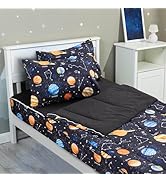 Btargot Outer Space Galaxy Theme Durable Zipper Bedding for Kids Boys Girls, Bed in a Bag, Twin Size