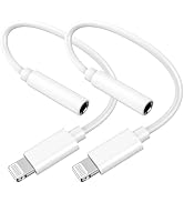 iPhone Headphone Adapter, 2 Pack [Apple MFi Certified] Lightning to 3.5 mm Headphone Jack Aux Aud...