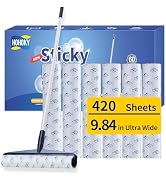 Floor Lint Rollers for Pet Hair Extra Sticky Mop,9.84in with 51.2in Long Handle Large Lint Remove...