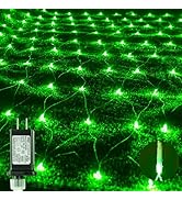 oopswow 9.8ft x 6.6ft 192 LED Christmas Net Lights,8 Modes 30V Low Voltage Mesh Fairy String Ligh...