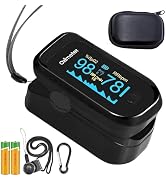 TYNDALL Pulse Oximeter Fingertip, 4 Data Pulse Oximeter with Respiration, Respiratory Rate Monito...
