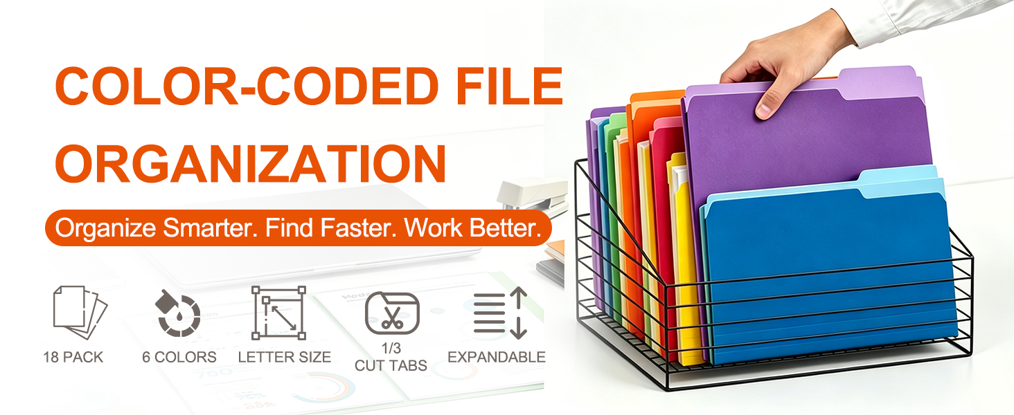 Color-coded file organization;Manila File Folders