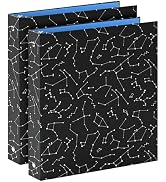 SUIN 1-inch 3-Ring-Binder with Pockets, Decorative 12 Zodiac Star Chain, 1" Stylish Round Ring Bi...