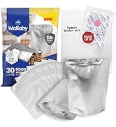 Wallaby 30? 1 Gallon Mylar Bag 7.5 mil for Food Storage with 400cc Oxygen Absorbers &amp; Labels - 10...