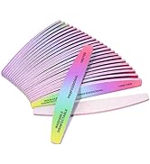 Subay Nail File, 25 PCS Colorful Nail Files for Natural Acrylic Gel Nails, 100/180 Grit Double Si...