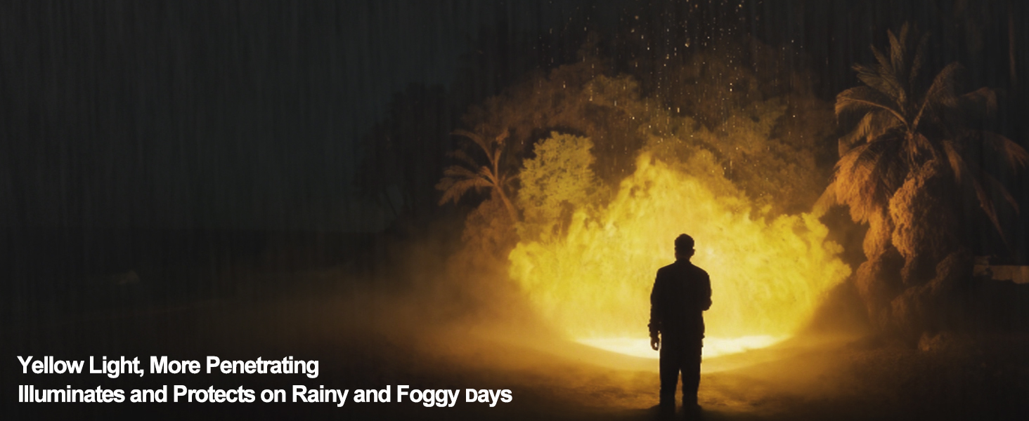 The strong penetrating power of yellow light in foggy weather can protect you.