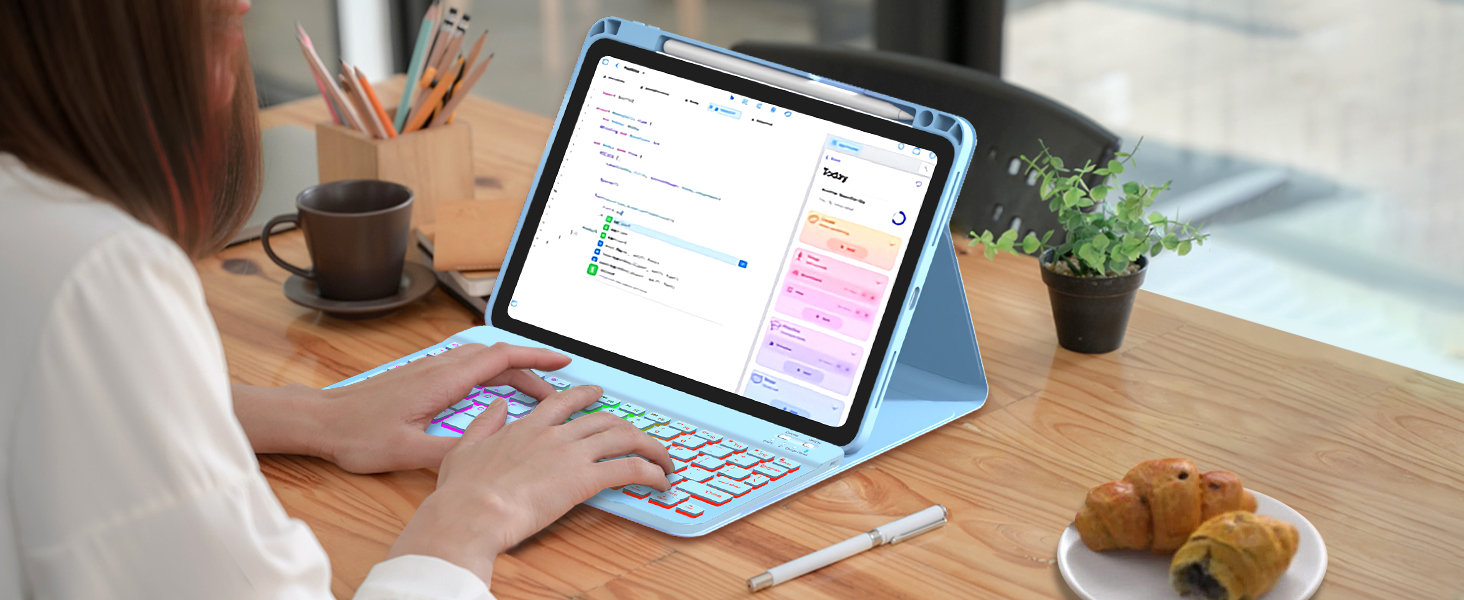 blue ipad air 4th keyboard case