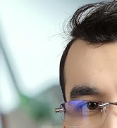 LUFF Reading Glasses Hd Anti-Blue Diamond Cut Edge Frameless Reading Glasses for mens