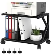 aboxoo Desktop Printer Stand with 2 Tier Wood Storage Shelves,Under Desk Printer Table,Multi-Purp...